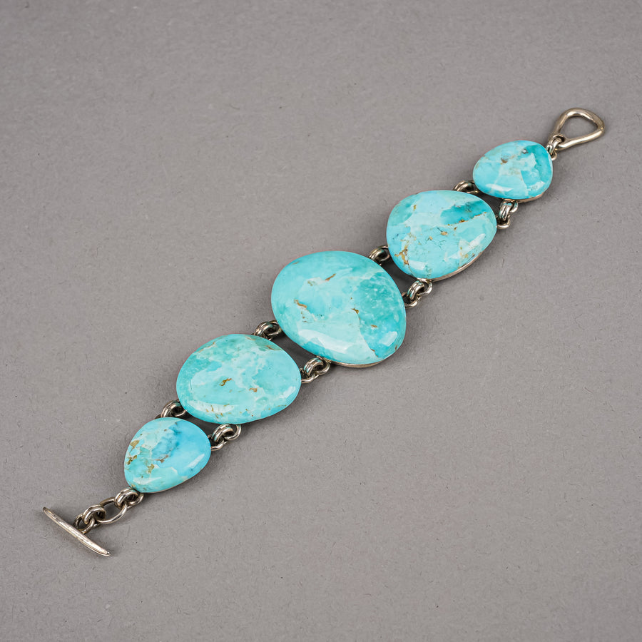 BARSE Sterling Large Graduated Turquoise Toggle Bracelet