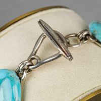 BARSE Sterling Large Graduated Turquoise Toggle Bracelet