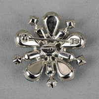 SHERMAN Brooch - Blue Two Tone Rhinestone Flower