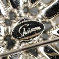 SHERMAN Brooch - Blue Two Tone Rhinestone Flower