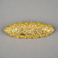 BEVERLY HAMBURG Gold Tone Ornate Oval Brooch