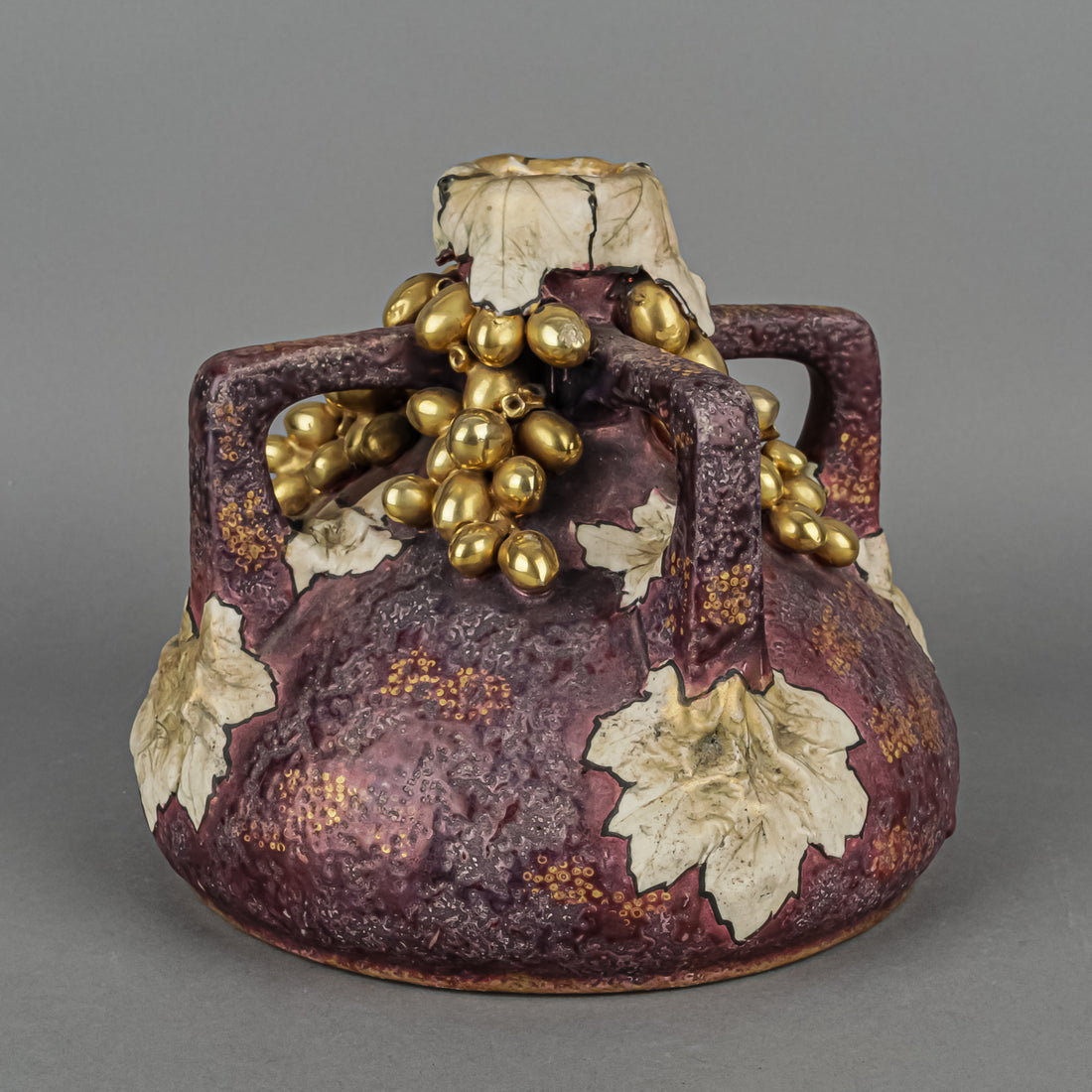 Austrian Style Art Nouveau Pottery Four Arm Amphora Vase