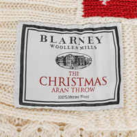 BLARNEY WOOLEN MILLS Christmas Aran Wool Throw Blanket