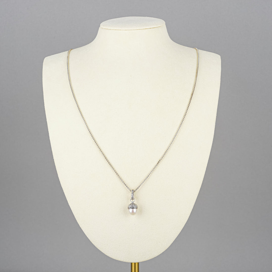 DAVID YURMAN Sterling Pearl Acorn Pendant Necklace