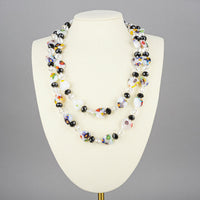 Millefiori Art Glass Heart Bead Infinity Necklace