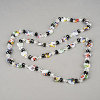 Millefiori Art Glass Heart Bead Infinity Necklace