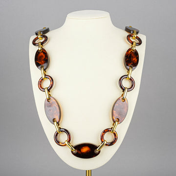 YVES SAINT LAURENT Vintage Tortoise Shell Link Necklace