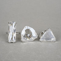 SWAROVSKI Silver Tone Mesmera Cocktail Rings Set - 3