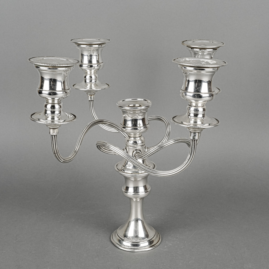 JACK MULLER Wales Silver Plate Convertible 4 Arm Candelabrum