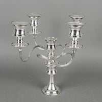 JACK MULLER Wales Silver Plate Convertible 4 Arm Candelabrum