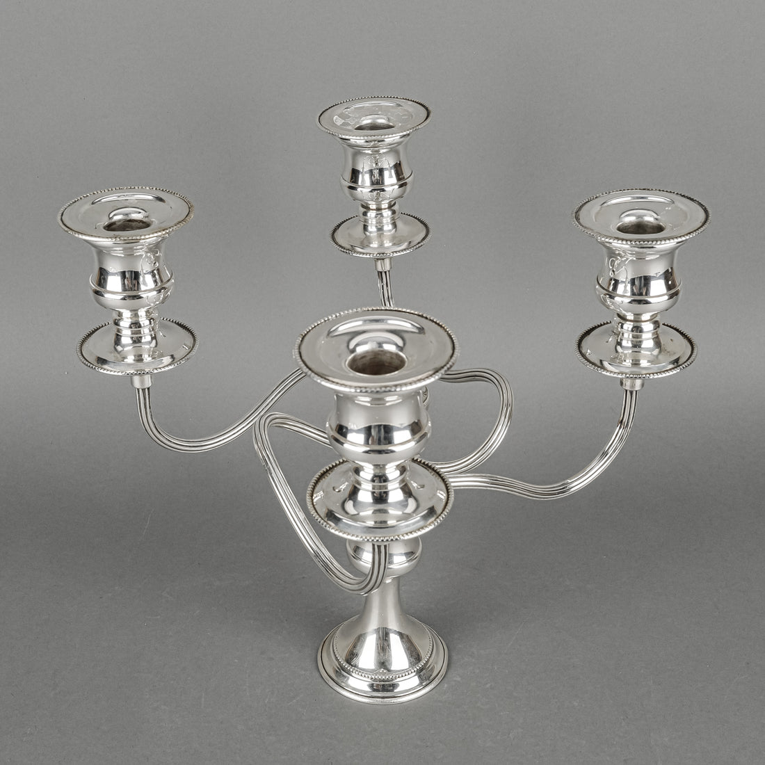 JACK MULLER Wales Silver Plate Convertible 4 Arm Candelabrum