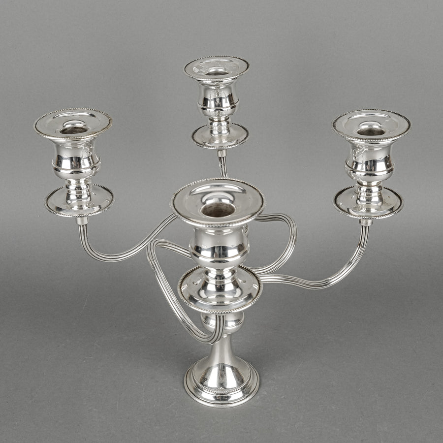 JACK MULLER Wales Silver Plate Convertible 4 Arm Candelabrum
