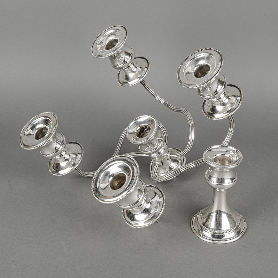 JACK MULLER Wales Silver Plate Convertible 4 Arm Candelabrum
