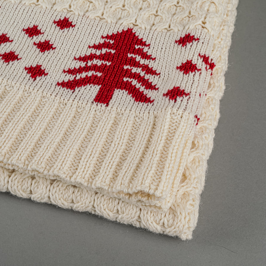BLARNEY WOOLEN MILLS Christmas Aran Wool Throw Blanket