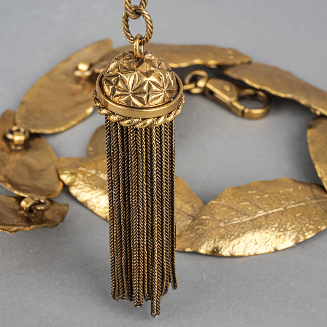 DOLCE & GABBANA Gold Tone Leaf Belt