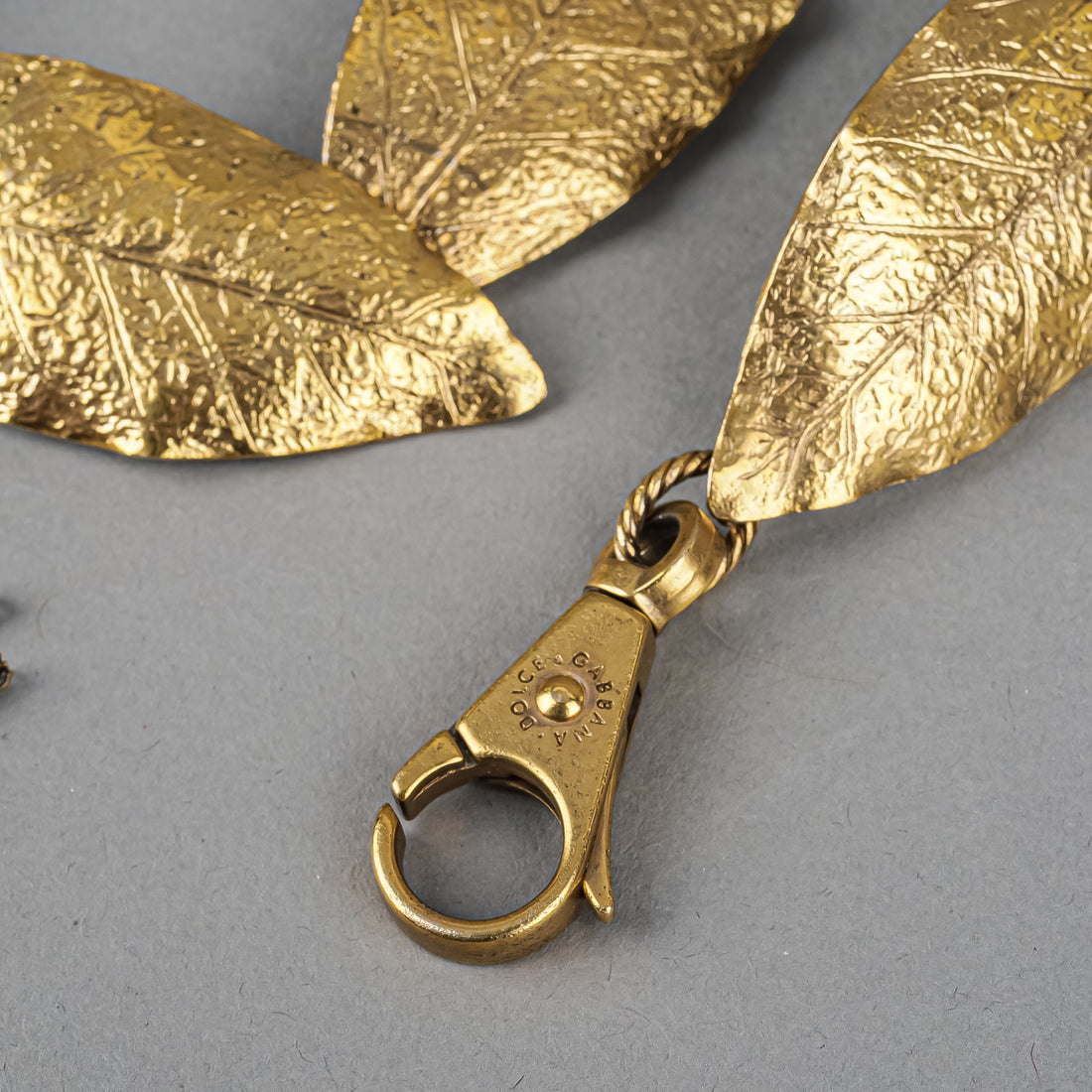 DOLCE & GABBANA Gold Tone Leaf Belt