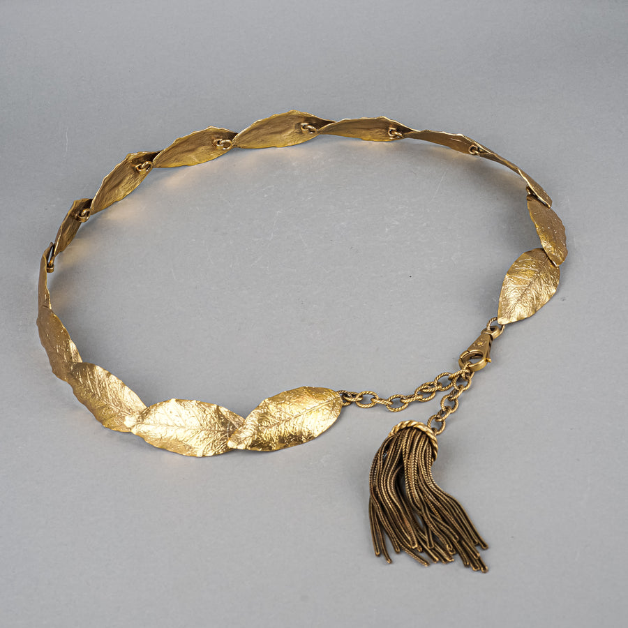 DOLCE & GABBANA Gold Tone Leaf Belt