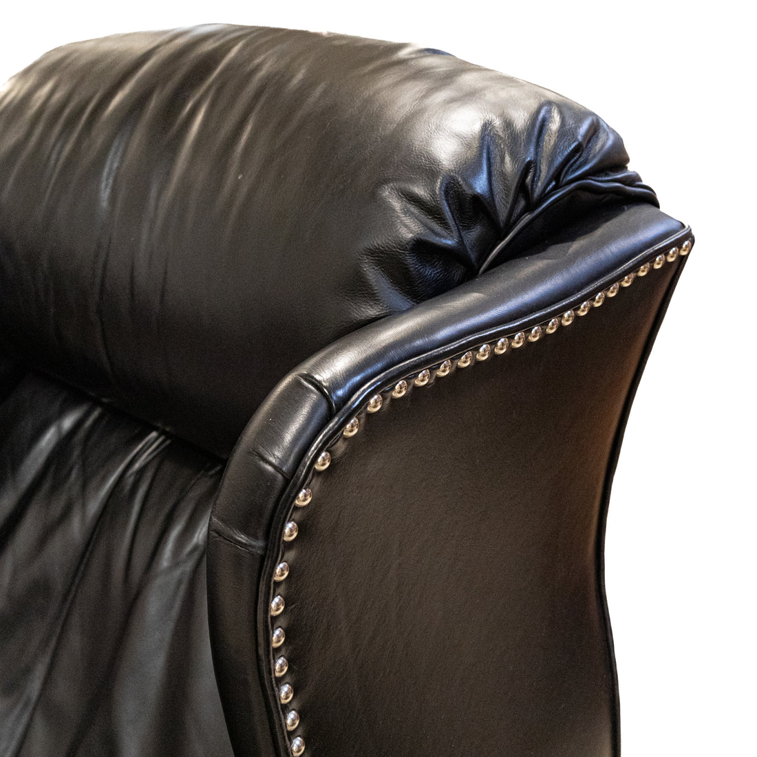VOGEL Black Leather & Nailhead Recliner
