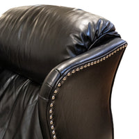 VOGEL Black Leather & Nailhead Recliner