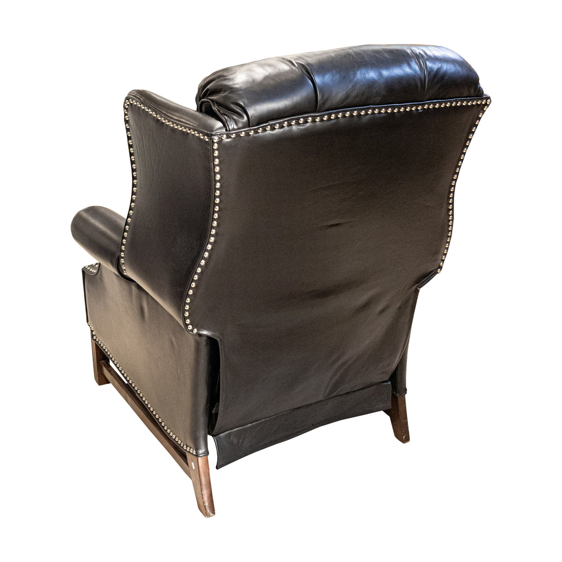 VOGEL Black Leather & Nailhead Recliner