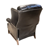 VOGEL Black Leather & Nailhead Recliner