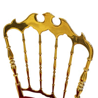 Brass Chiavari Style Chair With Red Upholstery