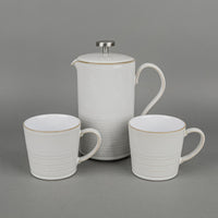 DENBY Natural Canvas French Press And 2 Mugs