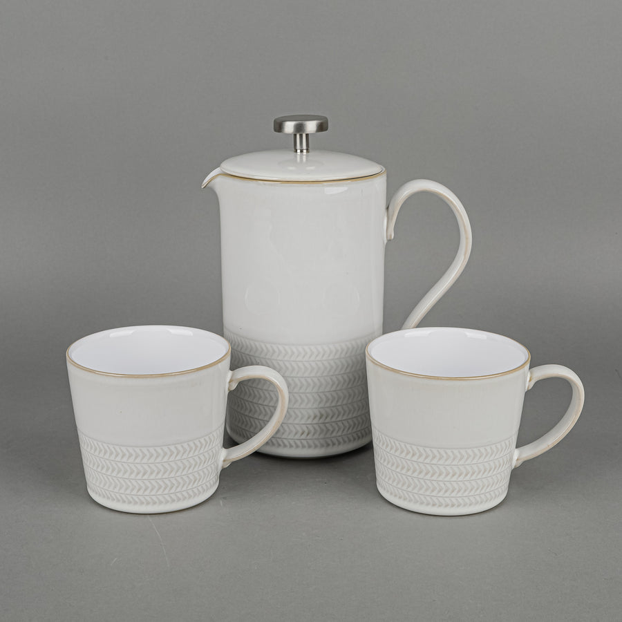 DENBY Natural Canvas French Press And 2 Mugs