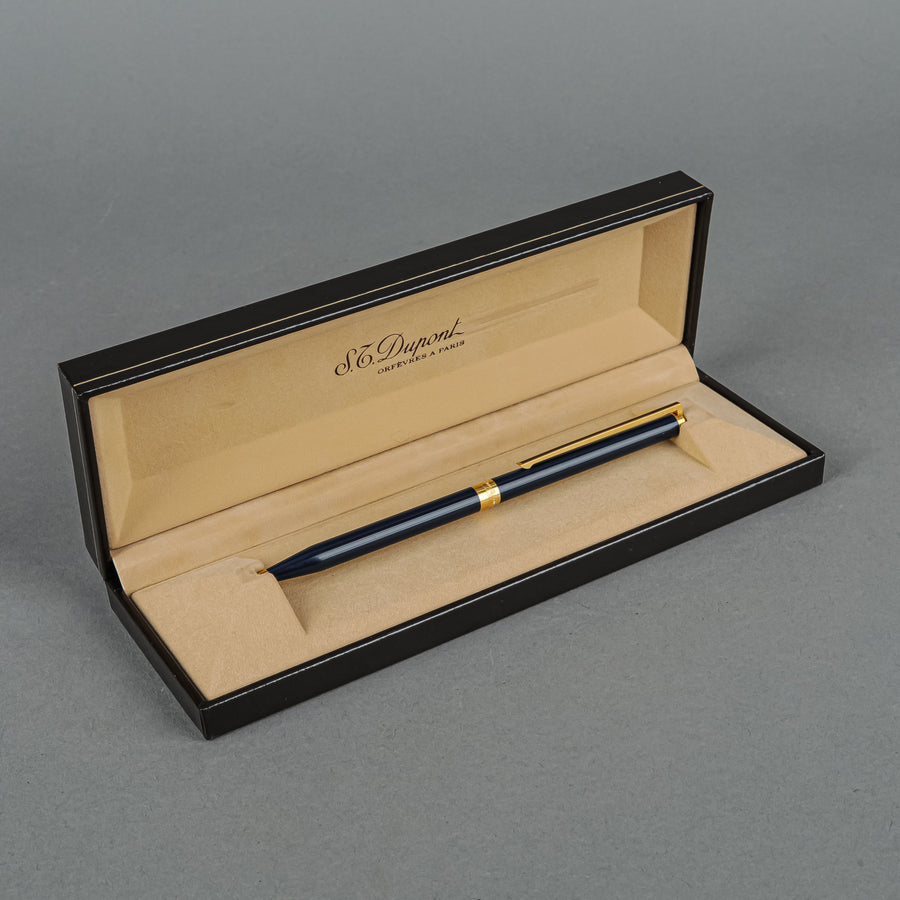 S.T. DUPONT Blue Gold Retractable Ballpoint Pen