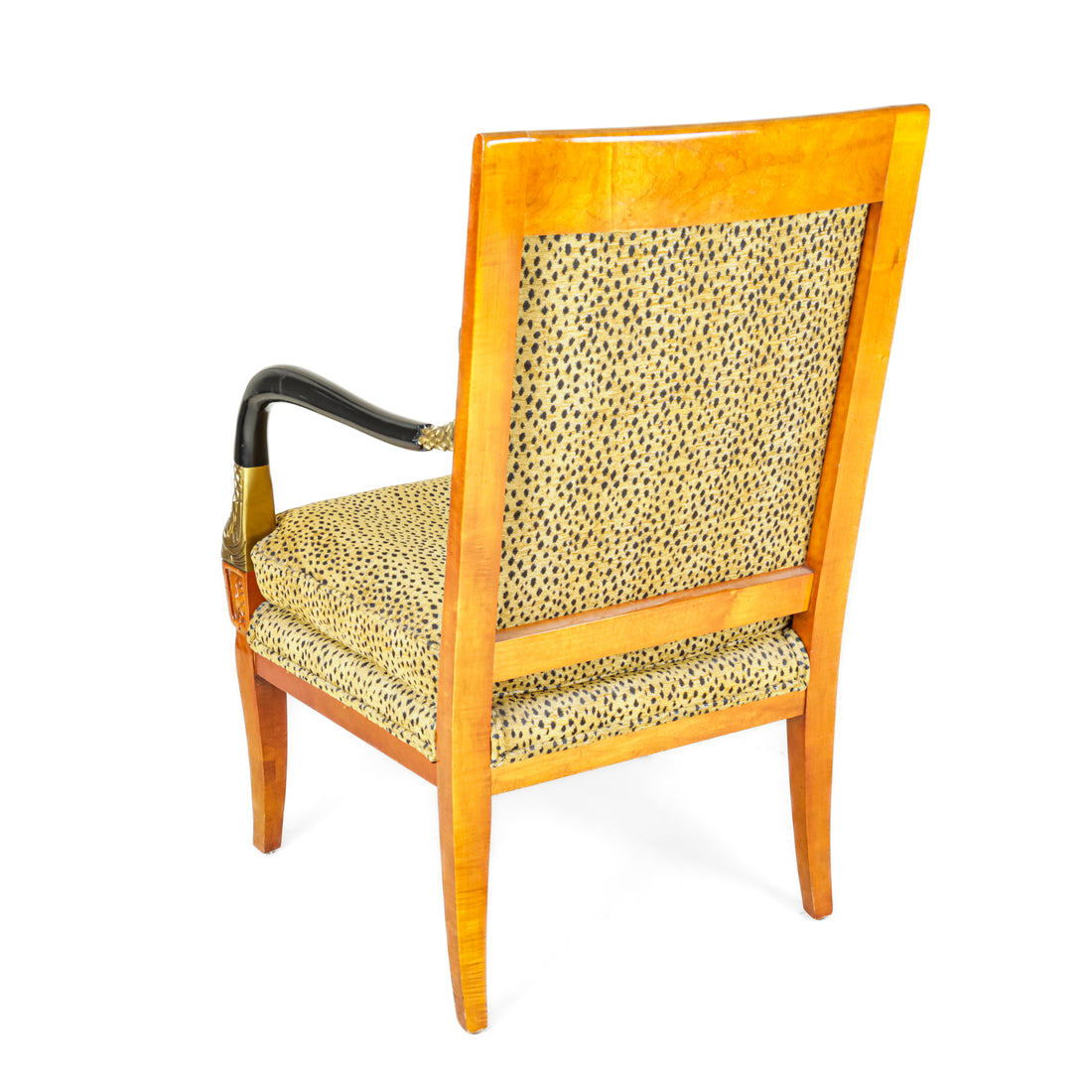 Gold & Black Directoire Style Arm Chair w/Leopard Print