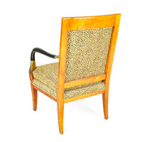 Gold & Black Directoire Style Arm Chair w/Leopard Print