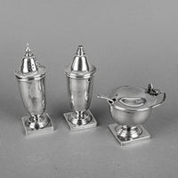 VINERS Sterling Salt Pepper And Mustard Set 5 Pieces