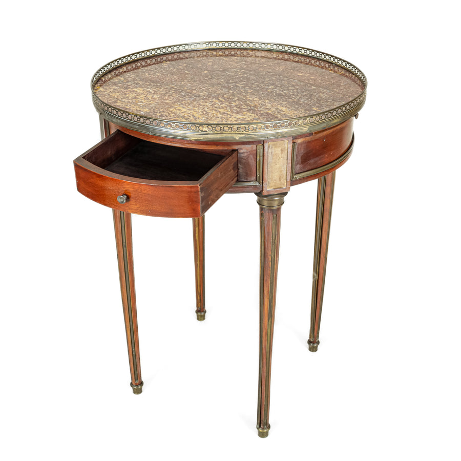 Louis XVI Style Round Gallery Table With Stone Top