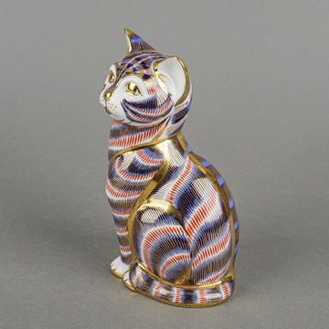ROYAL CROWN DERBY Paperweight Sitting Cat