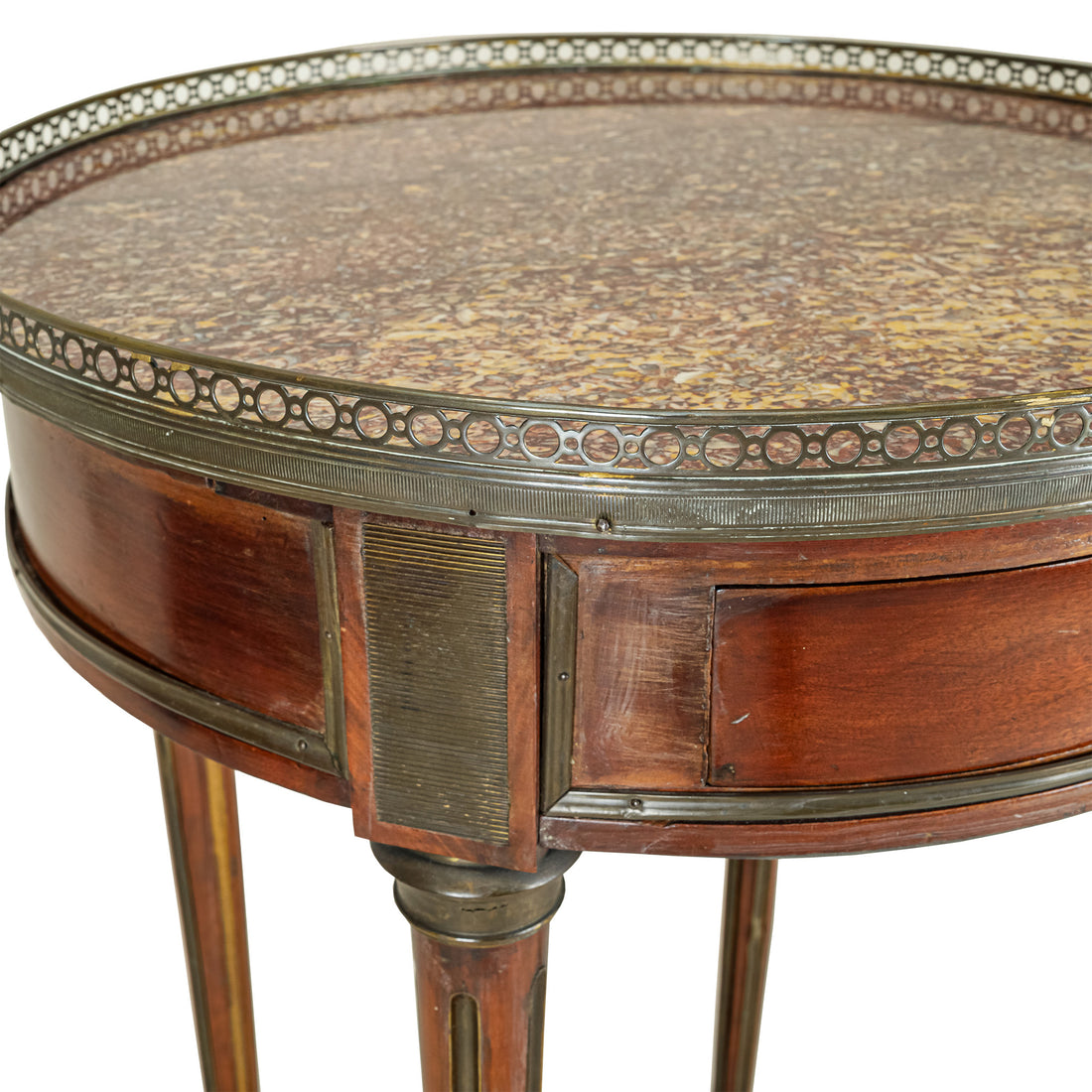 Louis XVI Style Round Gallery Table With Stone Top