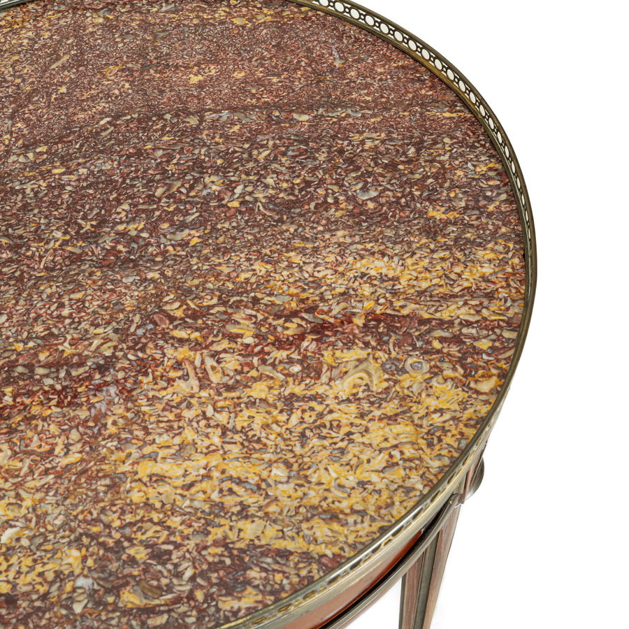 Louis XVI Style Round Gallery Table With Stone Top
