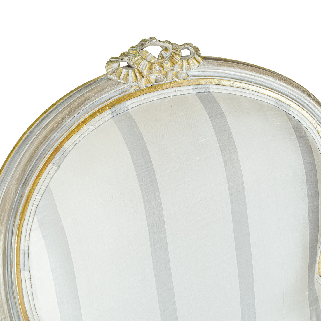 Louis XVI Style Bergère Chairs Grey Upholstery Set of 2