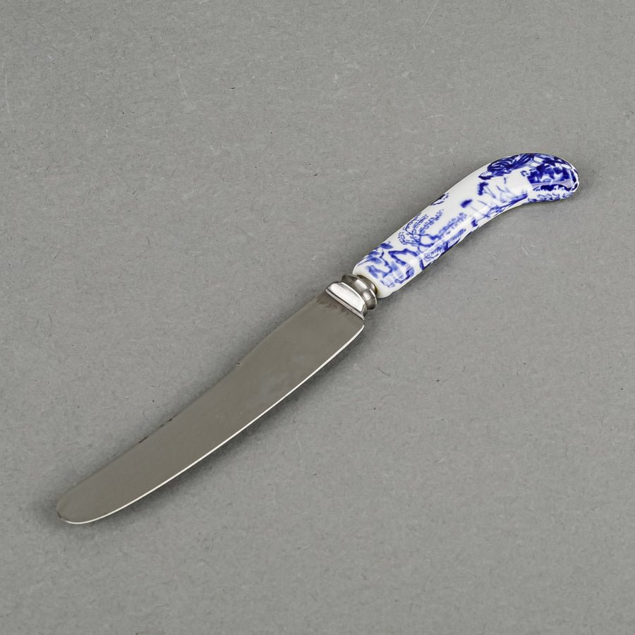 ROYAL CROWN DERBY Mikado Ceramic Handle Stainless Steel Dessert/Fruit Knives Set Of 6