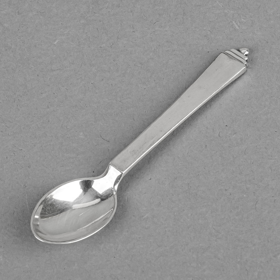 GEORG JENSEN Pyramid Sterling Coffee Spoons Set Of 8