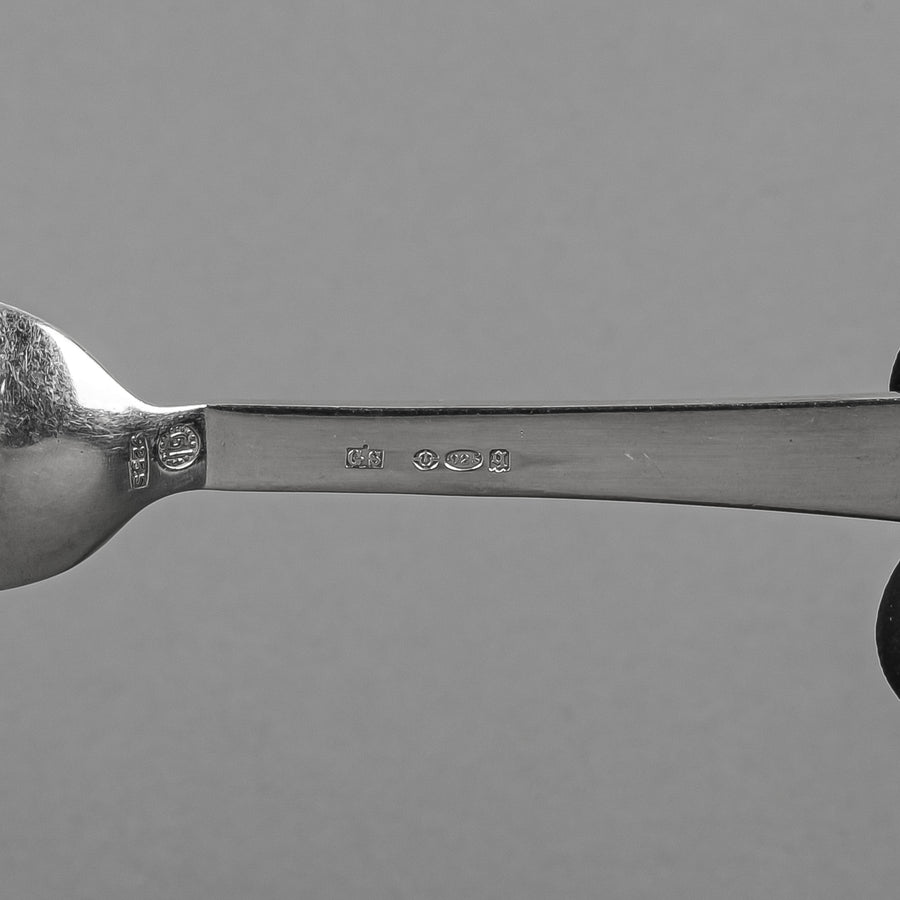 GEORG JENSEN Pyramid Sterling Coffee Spoons Set Of 8