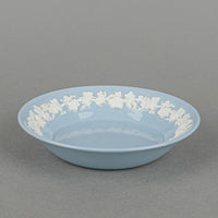 WEDGWOOD White On Blue Embossed Queens Ware Nappies Set of 12