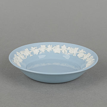 WEDGWOOD White On Blue Embossed Queens Ware Nappies Set of 12