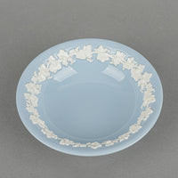 WEDGWOOD White On Blue Embossed Queens Ware Coupe Bowls Set Of 12