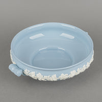 WEDGWOOD White On Blue Embossed Queens Ware Round Covered Serving