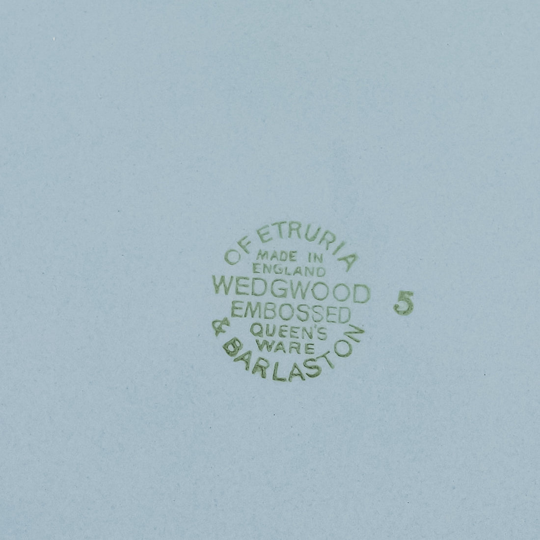 WEDGWOOD White On Blue Embossed Queens Ware Cake Plate