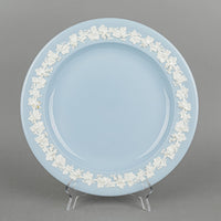 WEDGWOOD White On Blue Embossed Queens Ware Round Platter/Charger