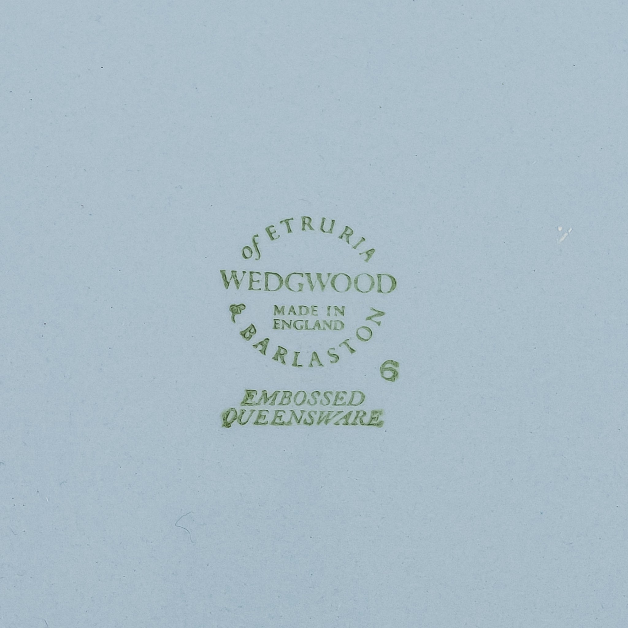 WEDGWOOD White On Blue Embossed Queens Ware Round Platter/Charger