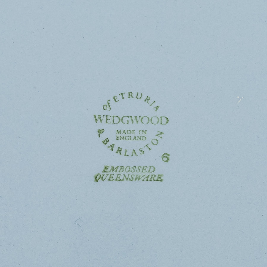 WEDGWOOD White On Blue Embossed Queens Ware Round Platter/Charger