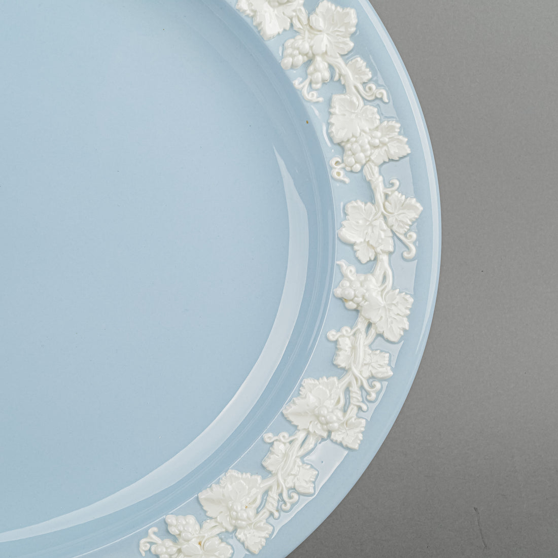 WEDGWOOD White On Blue Embossed Queens Ware Platter