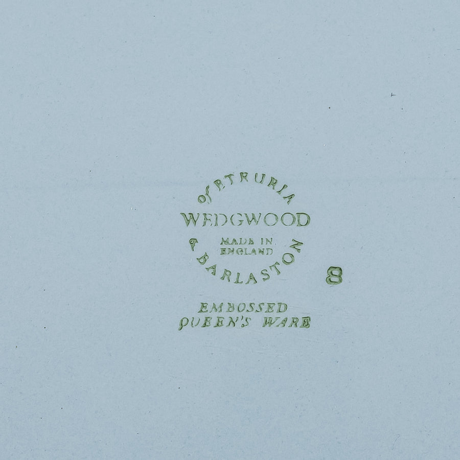 WEDGWOOD White On Blue Embossed Queens Ware Platter